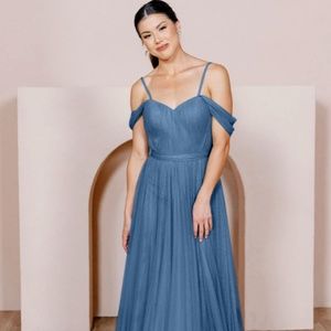 Revelry Rosalie Tulle Convertible Dress - Size 8 - Dusty Blue - NO ALTERATIONS